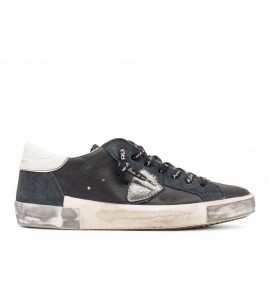 PHILIPPE MODEL SNEAKER PRSX LAMINE NOIR ARGENT