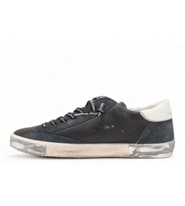 PHILIPPE MODEL SNEAKER PRSX LAMINE NOIR ARGENT