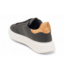 ALVIERO MARTINI Sneaker in pelle granata con dettaglio Geo Classic
