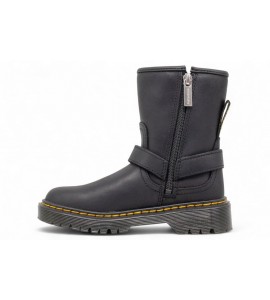 DR. MARTENS BIKER GENAYA JUNIOR IN PELLE in Nero
