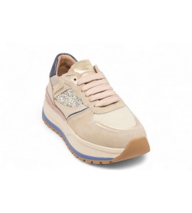 JANET E JANET runner in suede con strass
