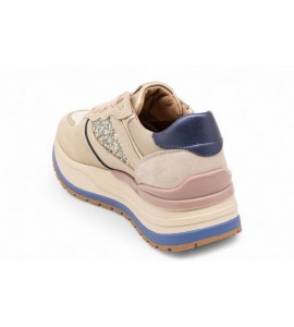 JANET E JANET runner in suede con strass