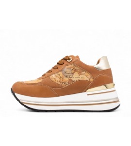 ALVIERO MARTINI Sneaker in eco nappa con inserti Geo