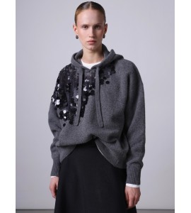 ROBERTO COLLINA MAGLIA CON CAPPUCCIO PAILLETTES