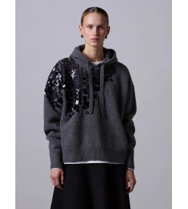 ROBERTO COLLINA MAGLIA CON CAPPUCCIO PAILLETTES