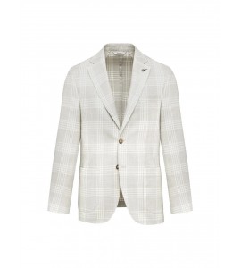 PAOLONI Giacca sfoderata macrocheck misto lana seta