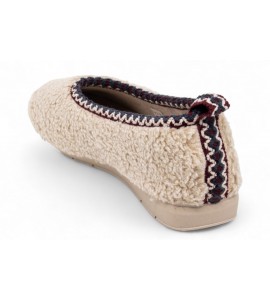 GRUNLAND Pantofola teddy con ricamo | TEXI