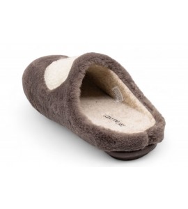 GRUNLAND Ciabatta in peluche con cuore | FAYE