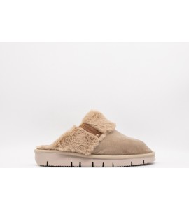 GRUNLAND Ciabatta con eco-pelliccia LOXI