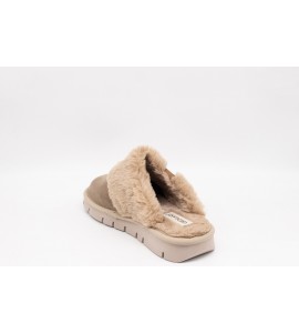 GRUNLAND Ciabatta con eco-pelliccia LOXI