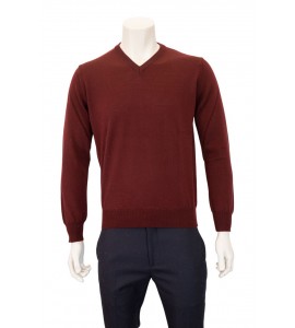 BELLWOOD maglia V rasato in lana merino extrafine fin.14.