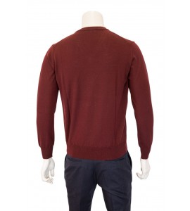 BELLWOOD maglia V rasato in lana merino extrafine fin.14.