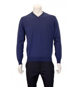 BELLWOOD maglia scollo a V rasato in lana merino extrafine fin.14