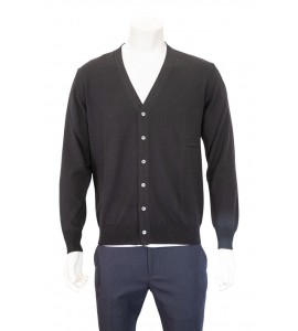 BELLWOOD cardigan scollo a V rasato in lana merino extrafine fin.14