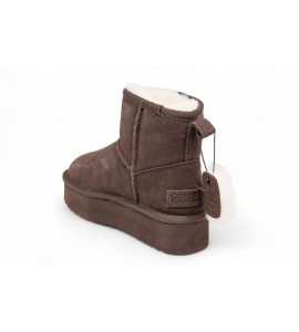 COLORS OF CALIFORNIA Platform in pelle con fodera montone