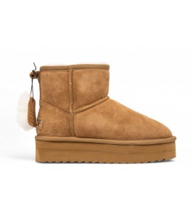 COLORS OF CALIFORNIA Platform in pelle con fodera montone