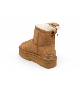 COLORS OF CALIFORNIA Platform in pelle con fodera montone