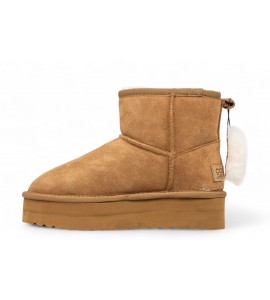 COLORS OF CALIFORNIA Platform in pelle con fodera montone