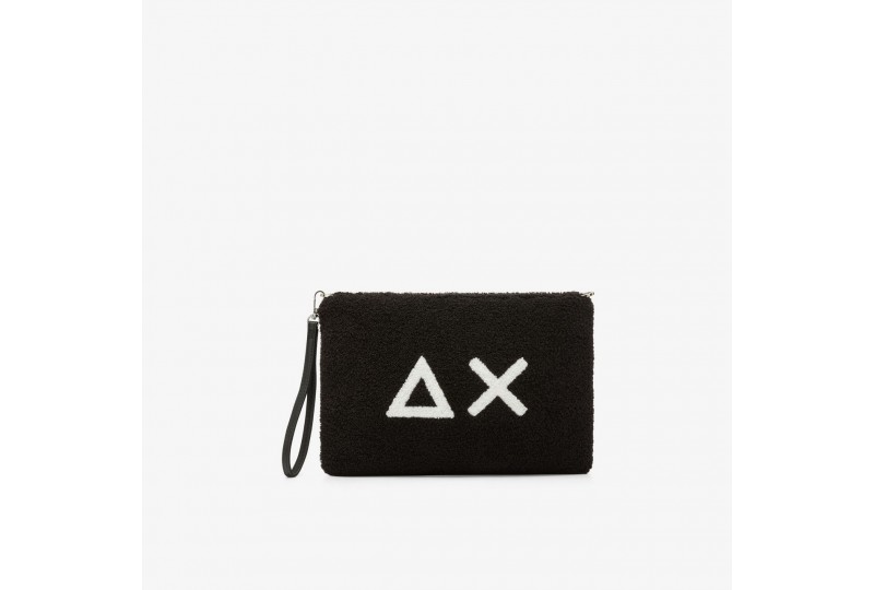 SUN68 Pochette in teddy nero