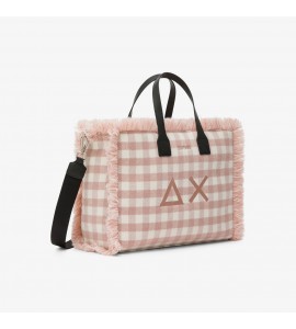SUN68 Shopping bag midi Cali in lana check