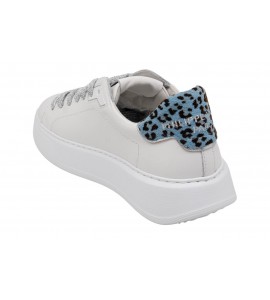 PHILIPPE MODEL DONNA SNEAKER TEMPLE LOW BLANC BLU LEO