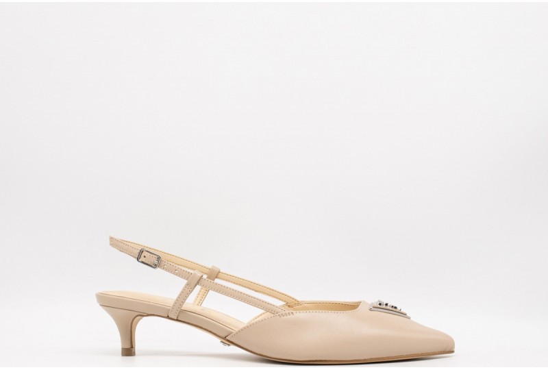 Guess Jesson – Décolleté Donna Con Punta A Punta E Tacco 3,7 Cm – Tessuto Con Logo Triangolo