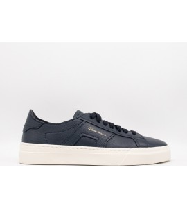 SANTONI DOUBLE BUCKLE SNEAKER DA UOMO IN PELLE BOTTALATA BLU