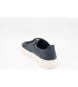 SANTONI DOUBLE BUCKLE SNEAKER DA UOMO IN PELLE BOTTALATA BLU
