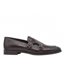 EXTON MOCASSINO CON FIBBIE 1834 CASTAGNO
