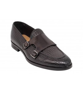 EXTON MOCASSINO CON FIBBIE 1834 CASTAGNO