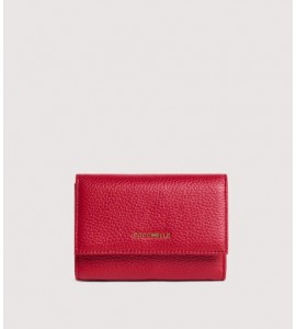 COCCINELLE PORTAFOGLI METALLIC MEDIUM SCARLET