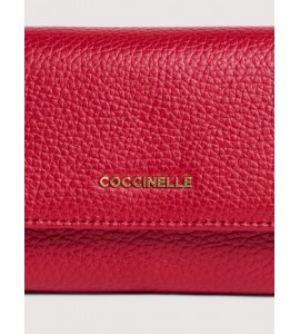 COCCINELLE PORTAFOGLI METALLIC MEDIUM SCARLET