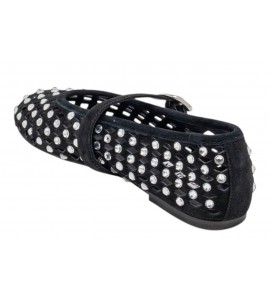 STEVE MADDEN BALLERINA REHUN BLACK SUEDE