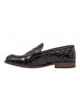 EXTON MOCASSINO INTRECCIATO 9971 CASTAGNO