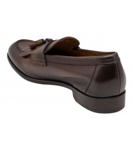 DOUCAL'S Mocassino con nappine e frangia in pelle marrone DU3399STRAUY188MM04