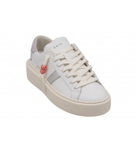 DATE donna W441-HP-CA-WP HILL LOW PLATF CALF WHT-PNK