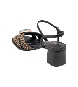 NOA HARMON SANDALO CARMEN 10287-67 BLACK-CUERO