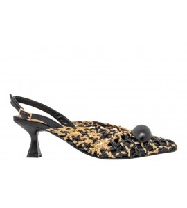 NOA HARMON slingback 10342-67 SWAN black-cuero