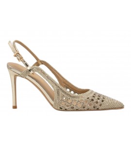 CHICONIC slingback 275.01.TR.gld TRAFORATO STRASS gold