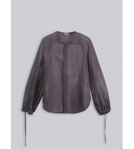 ROBERTO COLLINA Camicia over con coulisse nelle maniche 261FXA53020 MORO