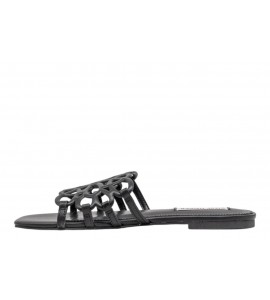 STEVE MADDEN ciabattina flat LOTUS BLACK LEAT