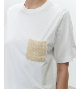 ALYSI 116427/P6055 T-SHIRT C/APPL TASCA LATTE