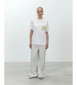 ALYSI 116427/P6055 T-SHIRT C/APPL TASCA LATTE