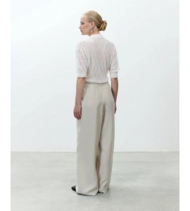 ALYSI 116149/P6003 PANTALONE DRAPPEGGIO GESSO