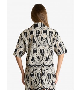 JIJIL JPE26CA148.0PZ0023/0266 CAMICIA NERO/AVO