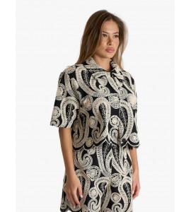 JIJIL JPE26CA148.0PZ0023/0266 CAMICIA NERO/AVO