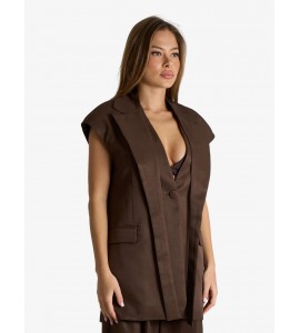 JIJIL JPE26GL202.0TE0082/0005 GILET BROWN