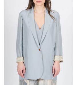 ALYSI 116808/P6003 BLAZER seta MONOPETTO CIELO