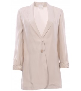 ALYSI 116808/P6003 BLAZER seta MONOPETTO gesso