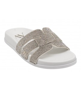 ALBANO VANITY AV7003 CIABATTA CON STRASS BIANCO